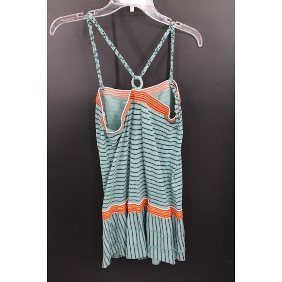 Free People Boho Y2K Teal Striped Tunic Dress Women's Size Medium - Picture 6 of 11